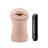 Телесный мастурбатор-ротик Nicole Vibrating Masturbator - Blush Novelties - в Абакане купить с доставкой