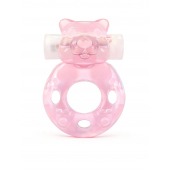 Розовое эрекционное виброкольцо в форме мишки - 1137 - в Абакане купить с доставкой