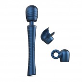 Синий вибромассажёр с насадками Man.wand Edgy - Manwan - в Абакане купить с доставкой