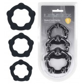 Набор из 3 эрекционных колец Beaded Silicone Cockring Set - Shots Media BV - в Абакане купить с доставкой