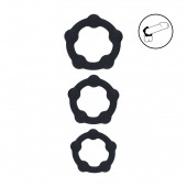 Набор из 3 эрекционных колец Beaded Silicone Cockring Set - Shots Media BV - в Абакане купить с доставкой
