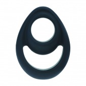 Черное эрекционное кольцо Double Ergo Silicone Cockring - Shots Media BV - в Абакане купить с доставкой