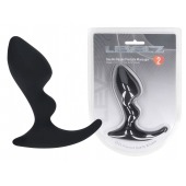 Черная анальная пробка для массажа простаты Double Ripple Silicone Prostate Massager - Shots Media BV - в Абакане купить с доставкой