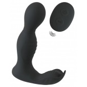 Черная анальная пробка с вибрацией, вращением и пультом ДУ RC Butt Plug with 2 Functions - Orion - в Абакане купить с доставкой