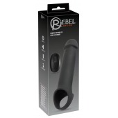 Черная вибронасадка для пениса с хомутом для мошонки и пультом ДУ Remote Controlled Penis Extension - Orion - в Абакане купить с доставкой