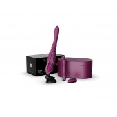 Фиолетовая секс-машина с функцией нагрева, насадками и присоской Sesh - Zalo - купить с доставкой в Абакане