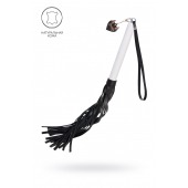 Плеть с белой рукоятью и чёрными хлыстами - 50 см. - Pecado - купить с доставкой в Абакане