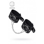 Черные оковы из толстой кожи с люверсами - Pecado - купить с доставкой в Абакане