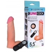 Фаллическая насадка Харнесс UNICOCK 5,5  с вибрацией - 17 см. - LOVETOY (А-Полимер) - купить с доставкой в Абакане