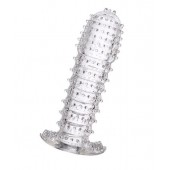 Гелевая прозрачная насадка c шипами - 12 см. - Toyfa Basic - в Абакане купить с доставкой