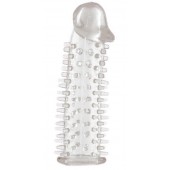 Прозрачная насадка на половой член с закрытой головкой и шипами - 12,5 см. - Toyfa Basic - в Абакане купить с доставкой