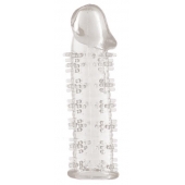 Гелевая прозрачная насадка с шипами - 12 см. - Toyfa Basic - в Абакане купить с доставкой