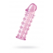 Гелевая розовая насадка на фаллос с шипами - 12 см. - Toyfa Basic - в Абакане купить с доставкой