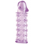 Гелевая фиолетовая насадка на фаллос с шипами - 12 см. - Toyfa Basic - в Абакане купить с доставкой