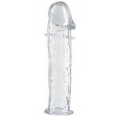Гладкая прозрачная насадка с усиками под головкой - 12,5 см. - Toyfa Basic - в Абакане купить с доставкой