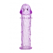 Гладкая фиолетовая насадка с усиками под головкой - 12,5 см. - Toyfa Basic - в Абакане купить с доставкой