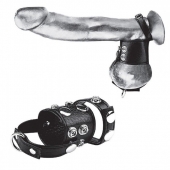 Утяжка на пенис и мошонку Cock Ring With 1.5  Ball Stretcher And Optional Weight Ring - BlueLine - купить с доставкой в Абакане