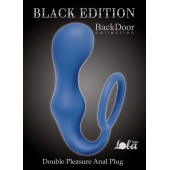 Синее эрекционное кольцо с анальной пробкой Double Pleasure Anal Plug - Lola Games - в Абакане купить с доставкой