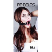 Чёрный кожаный чокер-кляп Tyra Black - Rebelts - купить с доставкой в Абакане