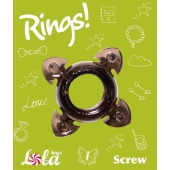 Чёрное эрекционное кольцо Rings Screw - Lola Games - в Абакане купить с доставкой