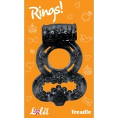 Чёрное эрекционное кольцо Rings Treadle с подхватом - Lola Games - в Абакане купить с доставкой