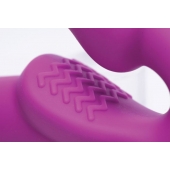 Ярко-розовый безремневой вибрострапон Evoke Vibrating Strapless Silicone Strap-on Dildo - XR Brands - купить с доставкой в Абакане