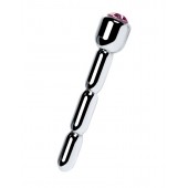 Серебристый уретральный плаг со стразом - 7 см. - ToyFa - купить с доставкой в Абакане