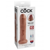 Кофейный необрезанный фаллоимитатор на присоске 7  Uncut Cock - 19,1 см. - Pipedream