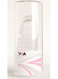 Гелевая прозрачная насадка с 2 отростками - 13 см. - Toyfa Basic - в Абакане купить с доставкой