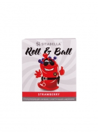 Стимулирующий презерватив-насадка Roll   Ball Strawberry - Sitabella - купить с доставкой в Абакане