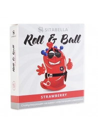 Стимулирующий презерватив-насадка Roll   Ball Strawberry - Sitabella - купить с доставкой в Абакане