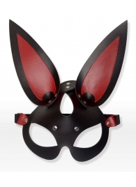 Черно-красная кожаная маска с длинными ушками - Sitabella - купить с доставкой в Абакане