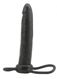 Чёрная насадка на пенис для анальной стимуляции WHATA MAN - 16 см. - Seven Creations - в Абакане купить с доставкой