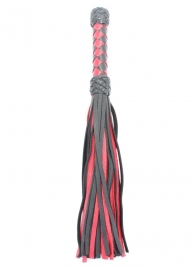 Черно-красная клеть с плетеной ручкой с ромбовидным узором - 45 см. - БДСМ Арсенал - купить с доставкой в Абакане