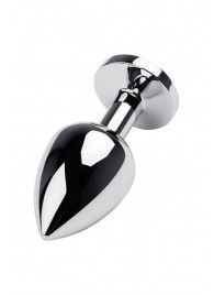 Серебристая коническая анальная пробка с красным кристаллом - 8 см. - ToyFa - купить с доставкой в Абакане