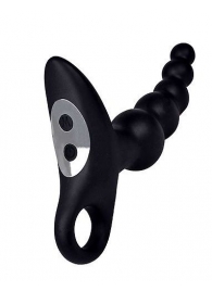 Черный силиконовый анальный вибромассажер-ёлочка с колечком-ограничителем - Erokay - в Абакане купить с доставкой