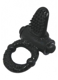 Черное эрекционное виброкольцо с шипиками - Sex Expert - в Абакане купить с доставкой