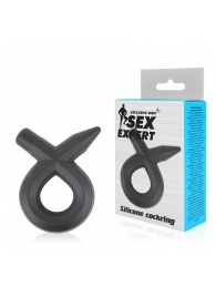 Черное силиконовое эрекционное кольцо Sex Expert - Sex Expert - в Абакане купить с доставкой
