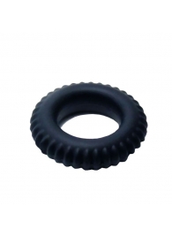 Черное силиконовое эрекционное кольцо-шина Sex Expert - Sex Expert - в Абакане купить с доставкой
