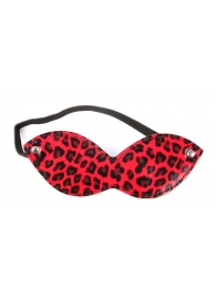 Красная маска на резиночке с леопардовыми пятнышками - Notabu - купить с доставкой в Абакане