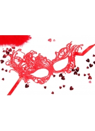 Красная ажурная текстильная маска Марго - Erowoman-Eroman купить с доставкой