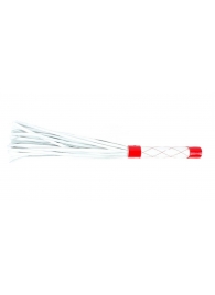 Бело-красная плеть средней длины с ручкой - 44 см. - БДСМ Арсенал - купить с доставкой в Абакане