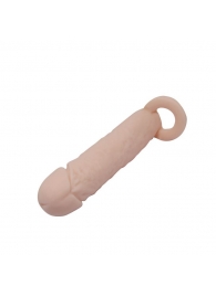 Насадка на пенис с кольцом для мошонки - 16 см. - Sex Expert - в Абакане купить с доставкой