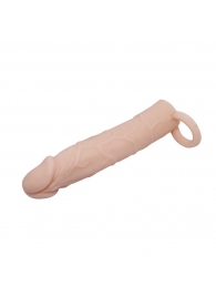 Насадка на пенис с кольцом для мошонки - 18 см. - Sex Expert - в Абакане купить с доставкой