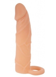 Насадка на пенис с кольцом для мошонки - 17,4 см. - Sex Expert - в Абакане купить с доставкой