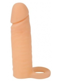 Насадка на фаллос с кольцом для мошонки - 16 см. - Sex Expert - в Абакане купить с доставкой