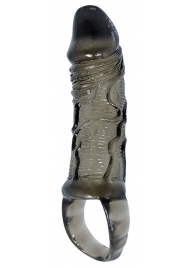 Закрытая насадка на фаллос с кольцом для мошонки - 15 см. - Sex Expert - в Абакане купить с доставкой