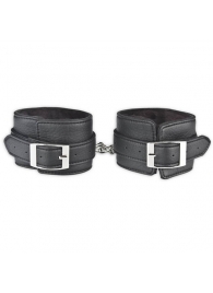 Черные фиксаторы для ног на цепи с мехом внутри - Lux Fetish - купить с доставкой в Абакане