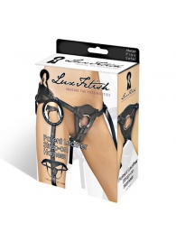 Черные трусики для страпона из патентованной кожи - Lux Fetish - купить с доставкой в Абакане