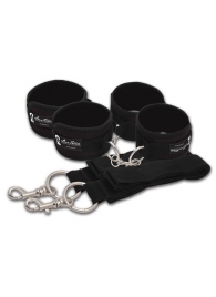 Две пары черных наручников, крепящиеся к матрасу - Lux Fetish - купить с доставкой в Абакане